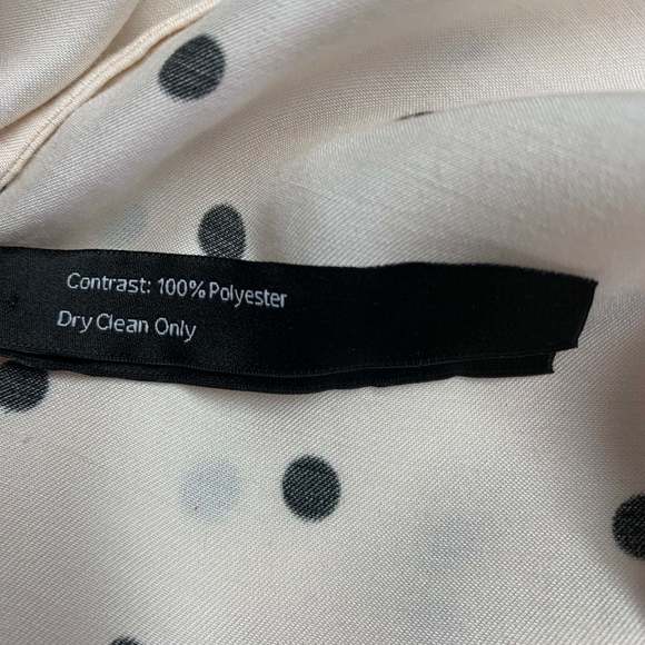 MOTHER OF PEARL Beige Black Viscose Polka Dot Pleated Blouse - Picture 9 of 10